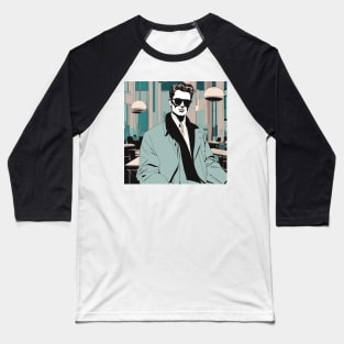 Dean's Deco Shades Cafe Vision Style Art Deco Baseball T-Shirt